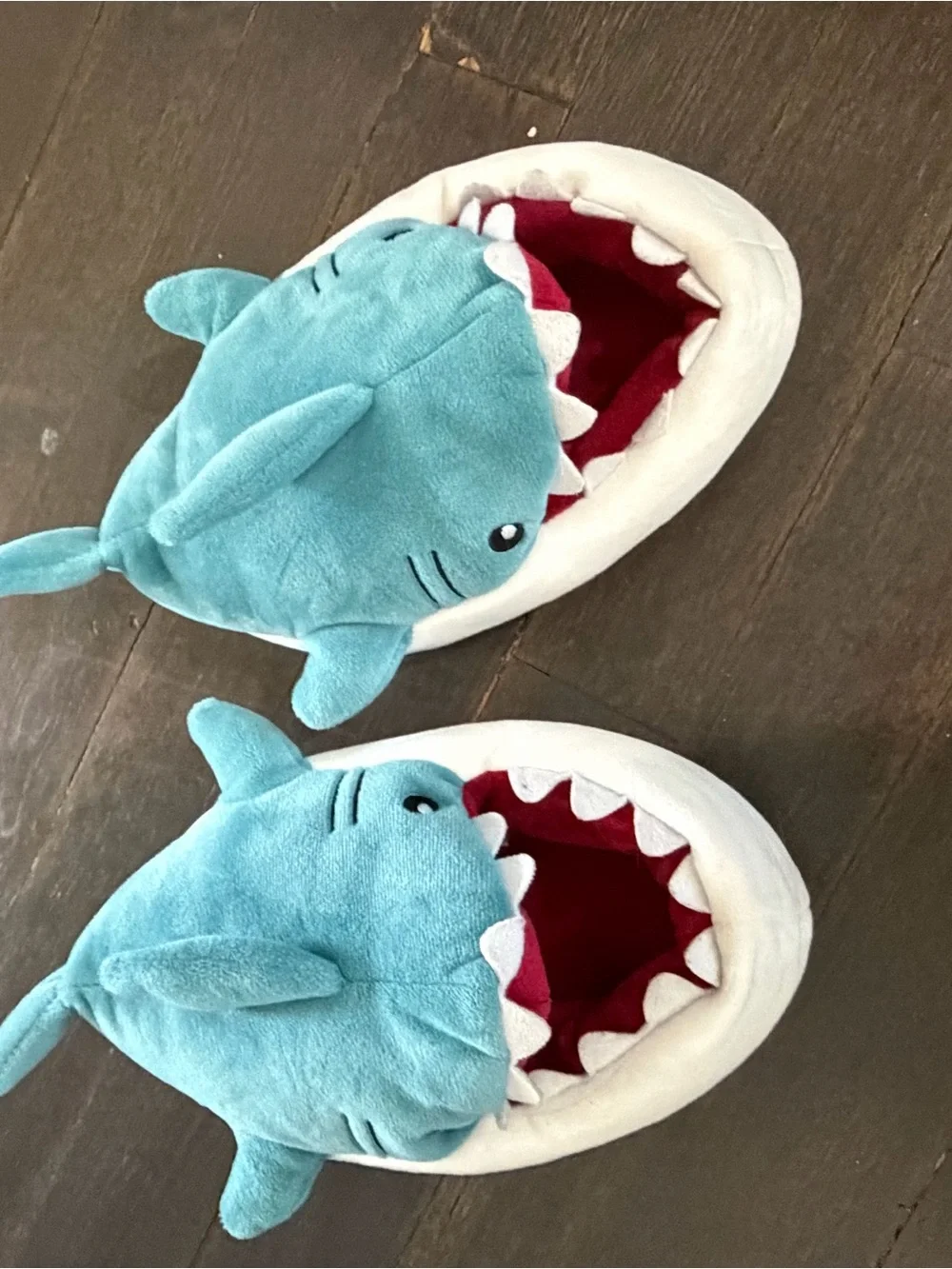 Kids Shark Plush Slippers - Blue